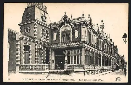 AK Langres, L`Hôtel des Postes et Télégraphes