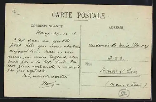 AK Wassy, Rue Nationale avec vue sur l`église et bâtiments historiques