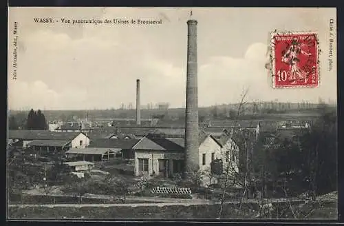 AK Wassy, Vue panoramique des Usines de Brousseval