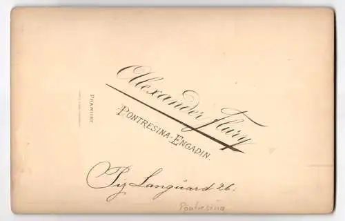 Fotografie Alexander Flury, Pontresina, Ansicht Pontresina, Partie auf dem Piz Languard