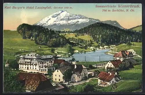 AK Wienerbruck, Hotel Lassingfall mit Oetscher