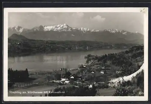 AK Techelsberg am Wörther See, Töschling mit Wörthersee und Karawanken