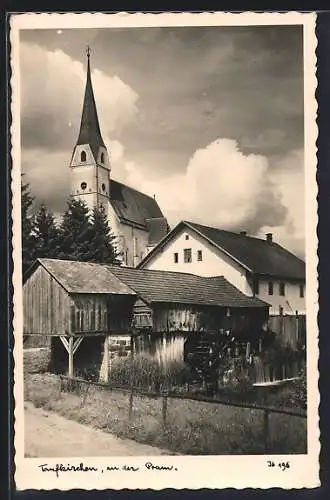 AK Taufkirchen an der Pram, Wassermühle und Kirche