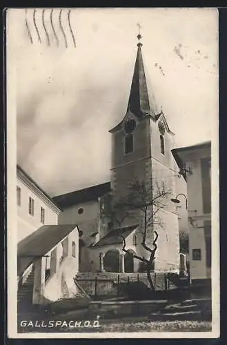 AK Gallspach, Ansicht der Pfarrkirche