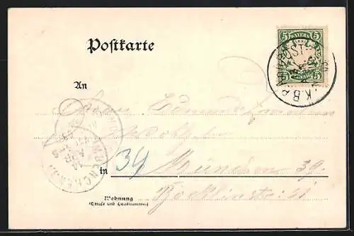 AK Unterwössen, Ortspartie mit Kirche