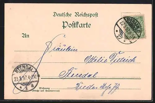 Lithographie Berlin, Enthüllung des National-Denkmals in Berlin, Zur 100 jährigen Geburtstagsfeier Kaiser Wilhelm I., 22