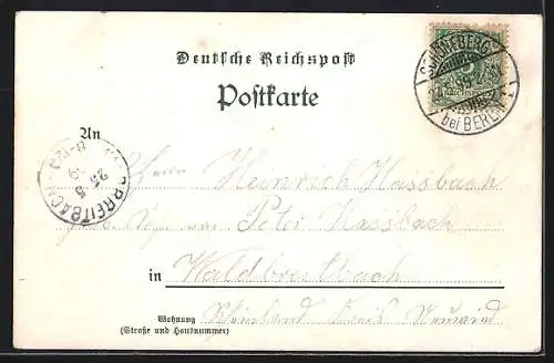 Lithographie Berlin-Tiergarten, Reichstags-Gebäude, Kaiser Wilhelm-Gedächtniskirche
