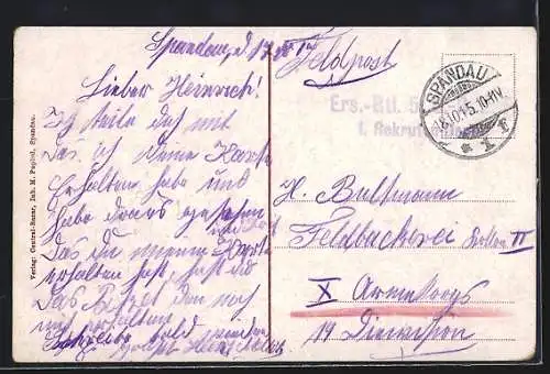 AK Berlin-Spandau, Charlottenbrücke mit Strassenbahn