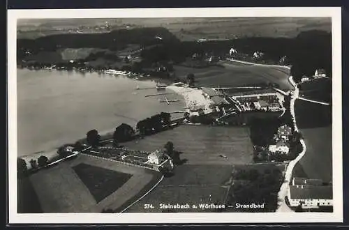 AK Steinebach am Wörthsee, Strandbad aus der Vogelschau