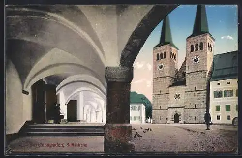 AK Berchtesgaden, an der Stiftskirche