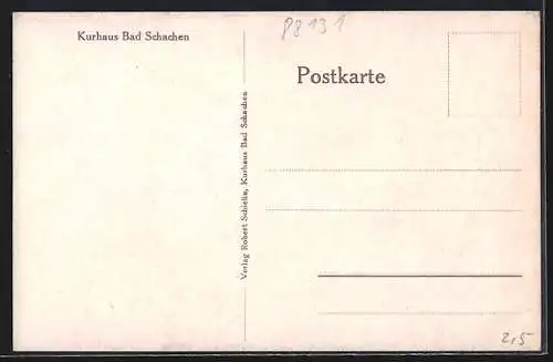 Künstler-AK Bad Schachen, Uferpartie mit Segelbooten
