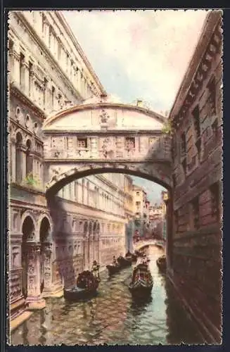 AK Venezia / Venedig, Ponte dei Sospiri, Seufzerbrückenpartie