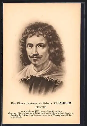 AK Portrait des Malers Don Diego-Rodriguez de Sylva y Velasquez