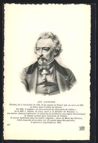 AK Portrait des Malers Ary Scheffer