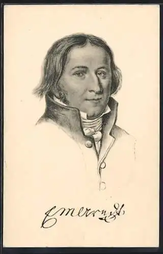 AK Ernst Moritz Arndt, Portrait, rückseitig Kurzvita