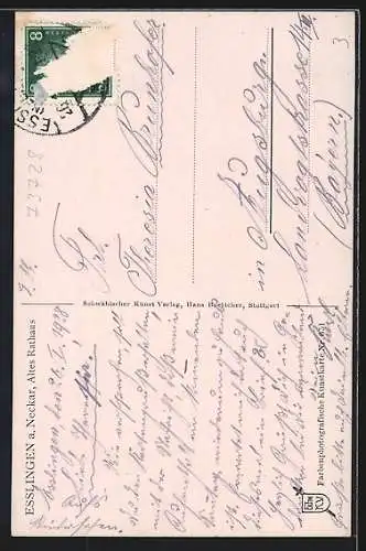 AK Esslingen / Neckar, Altes Rathaus