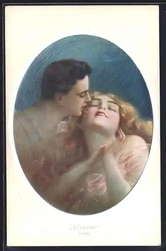 Künstler-AK G. Guerzoni: Mann küsst seine Liebste