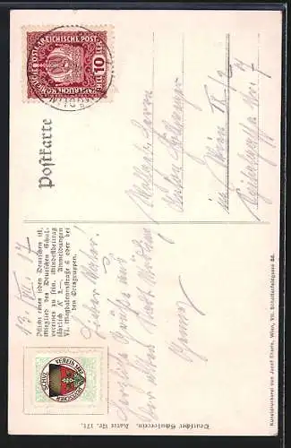 AK Deutscher Schulverein Nr.: Mödling, Panorama mit Ort und Ruine, Deutscher Schulverein Nr. 171