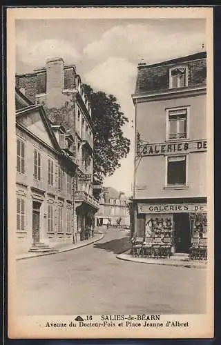 AK Salies-de-Béarn, Avenue du Docteur Foix et Place Jeanne d`Albert