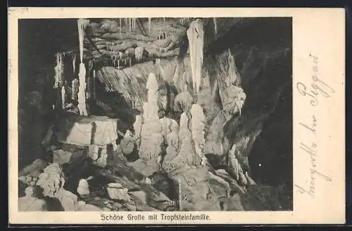 AK Peggau /Steiermark, Lur-Grotte, Schöne Grotte mit Tropfsteinfamilie