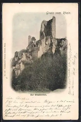 AK Die Burgruine Drachenfels am Rhein