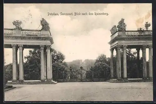 AK Potsdam, Schloss Sanssouci, Blick nach dem Ruinenberg