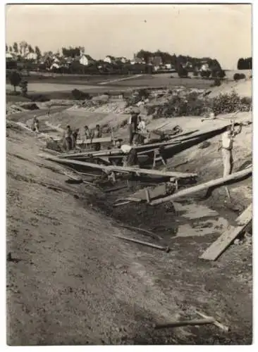Fotografie Doliwa, Ansicht Pressbaum, Arbeiten zur Flussregulierung 1938