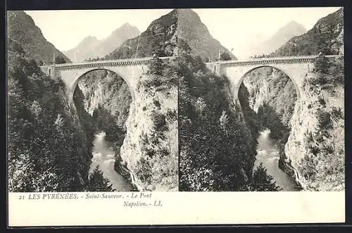 Stereo-AK Saint-Sauveur, Les Pyrénées, Le Pont