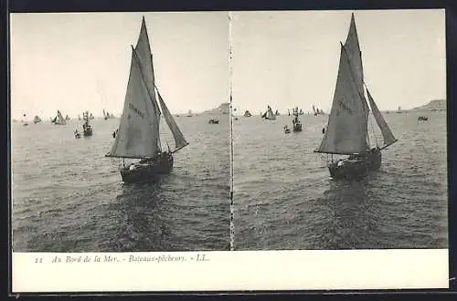 Stereo-AK Au Bord de la Mer, Bateaux-pecheurs