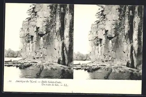 Stereo-AK Dalls Sainte-Croix, WI, Un train de bois