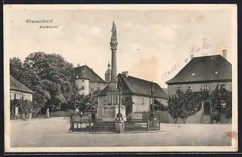 AK Wiesentheid, Marienplatz mit Mariensäule