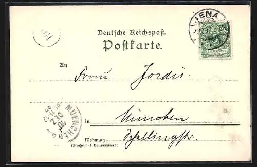Lithographie Göttingen, Alte Fink, Gronerstrasse, Weenderstrasse, Anatomie mit Denkmal