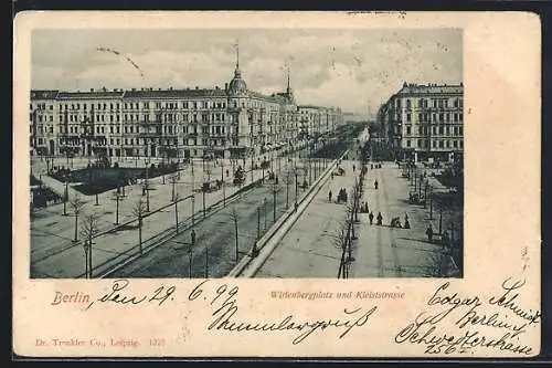 AK Berlin-Schöneberg, Wittenbergplatz und Kleiststrasse aus der Vogelschau