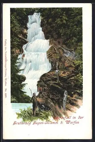 AK Stufenfall, Wasserfall in der Erzherzog Eugen-Klamm