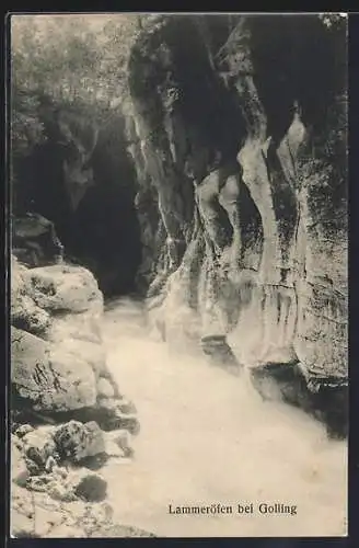 AK Lammeröfen bei Golling, Blick auf den Wasserfall