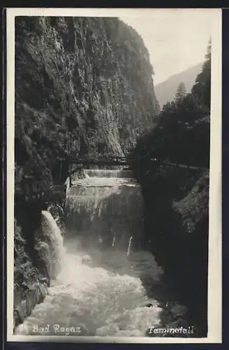 AK Taminafall, Blick auf den Wasserfall