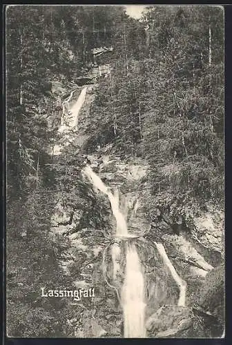 AK Lassingfall, Blick auf den Wasserfall