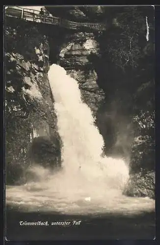 AK Trümmelbachfall, Blick zum Wasserfall