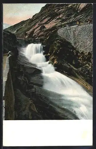 AK Gotthardtstrasse, Wasserfall an der Teufelsbrücke