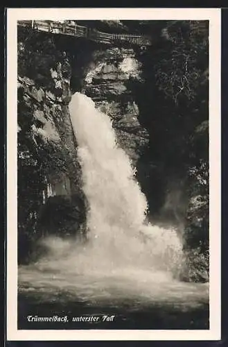AK Trümmelbachfall, Blick zum Wasserfall