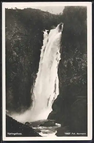AK Voringsfoss, Blick zum Wasserfall