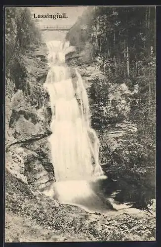 AK Lassingfall, Blick auf den Wasserfall