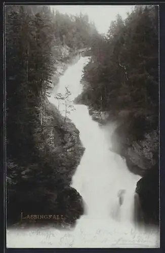 AK Lassingfall, Blick auf den Wasserfall