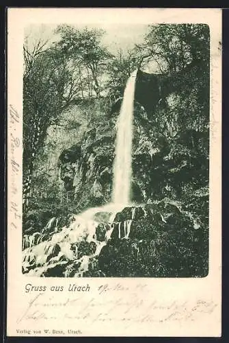 AK Urach, Blick zum Wasserfall