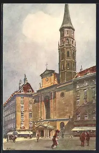 Künstler-AK R. Preuss: Wien, Michaelerkirche