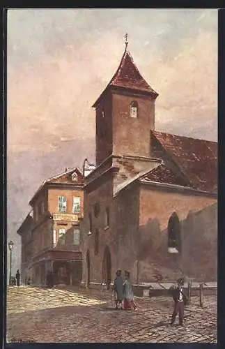 Künstler-AK R. Preuss: Wien, Strassenpartie