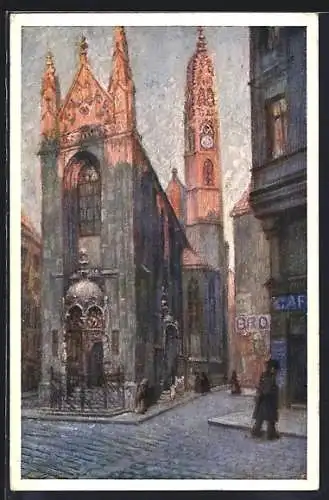 Künstler-AK Wien, Kirche Maria am Gestade