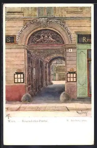 Künstler-AK Wien, Bösendorfer Konzertsaal, Bösendorfer Portal