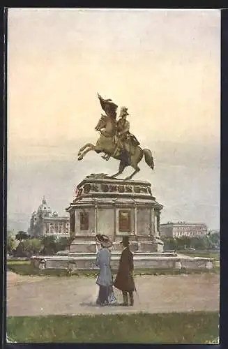 Künstler-AK Brüder Kohn (B.K.W.I) Nr. 857 /10: Erzherzog Karl-Monument am äusseren Burgplatz