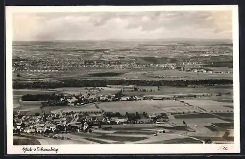 AK Kitzingen, Blick vom Schwanberg auf Rödelsee, Fröhstockheim u. Kitzingen